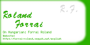 roland forrai business card